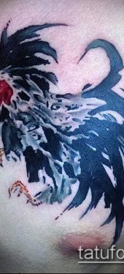 Fénykép tetováló kakasról (tetováló kakas) (érték) - példa rajz - 024