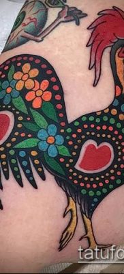 Fénykép tetováló kakasról (tetováló kakas) (érték) - példa rajz - 025