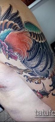 Fénykép tetováló kakasról (tetováló kakas) (érték) - példa rajz - 030