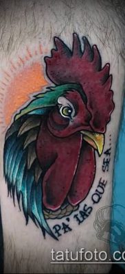 Fénykép tetováló kakasról (tetováló kakas) (érték) - példa rajz - 033