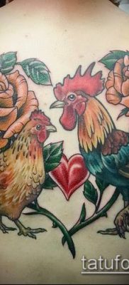 Fénykép tetováló kakasról (tetováló kakas) (érték) - példa rajz - 036