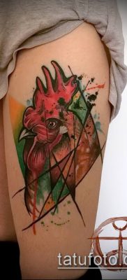 Fotó a tetováló kakasról (tetováló kakas) (érték) - példa rajz - 039