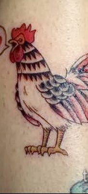 Fénykép tetováló kakasról (tetováló kakas) (érték) - példa rajz - 055
