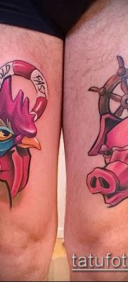 Fénykép tetováló kakasról (tetováló kakas) (érték) - példa rajz - 056