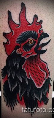 Fénykép tetováló kakasról (tetováló kakas) (érték) - példa rajz - 057