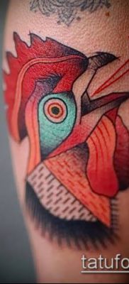 Fotó egy tetováló kakasról (Tetováló kakas) (érték) - példa rajz - 059