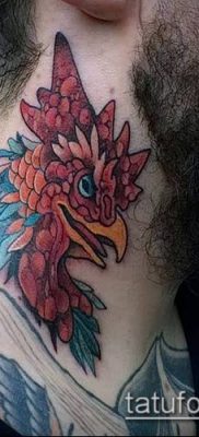 Fénykép tetováló kakasról (tetováló kakas) (érték) - példa rajz - 060