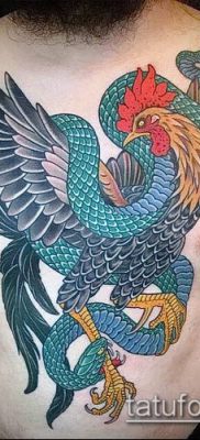 Fotó a tetováló kakasról (tetováló kakas) (érték) - példa rajz - 061