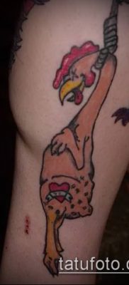 Fénykép egy tetováló kakasról (tetováló kakas) (érték) - példa rajz - 065