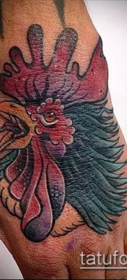 Fénykép tetováló kakasról (tetováló kakas) (érték) - példa rajz - 068