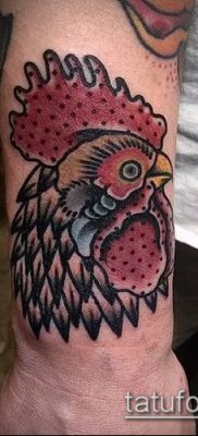 Fénykép tetováló kakasról (tetováló kakas) (érték) - példa rajz - 069