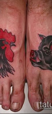 Fénykép tetováló kakasról (tetováló kakas) (érték) - példa rajz - 071