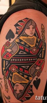 fotó tetoválás játékkártya királynő kelt 2017.10.21. №021 - tetoválás kártya királynő