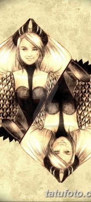 fotó tetoválás játékkártya királynő kelt 2017.10.21. №012 - tetoválás kártya királynő