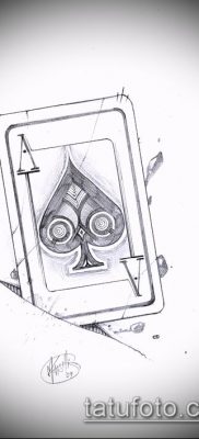 fotó tetováló ász ásóról (tetoválás) (érték) - példa rajz - 040