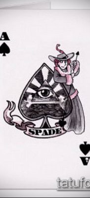 fotó tetováló ász ásóról (tetoválás) (érték) - példa rajz - 034