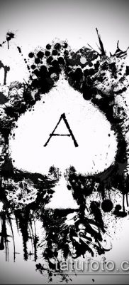 fotó tetováló ász ásóról (tetoválás) (érték) - példa rajz - 032
