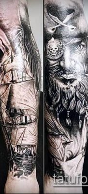 fotó egy kalóz tetoválásról (jelentése) - példa egy érdekes tetoválási rajzra - 026
