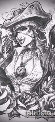 fotó egy kalóz tetoválásról (jelentése) - példa egy érdekes tetoválási rajzra - 021
