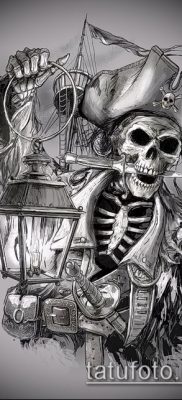 fotó egy kalóz tetoválásról (jelentése) - példa egy érdekes tetoválási rajzra - 007