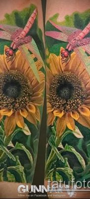 napraforgó tetoválás fotó (jelentése) - példa egy érdekes tetoválási rajzra - 052