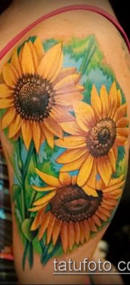 napraforgó tetoválás fotó (jelentése) - példa egy érdekes tetoválási rajzra - 049