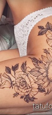 napraforgó tetoválás fotó (jelentése) - példa egy érdekes tetoválási tervre - 043