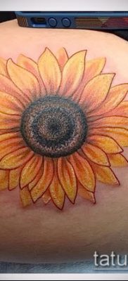 napraforgó tetoválás fotó (jelentése) - példa egy érdekes tetoválási rajzra - 040