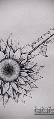 napraforgó tetoválás fotó (jelentése) - példa egy érdekes tetoválási rajzra - 025