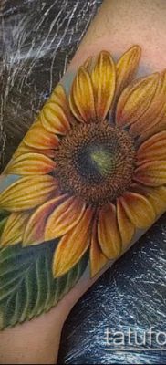 napraforgó tetoválás fotó (jelentése) - példa egy érdekes tetoválási tervre - 018