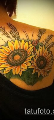 napraforgó tetoválás fotó (jelentése) - példa egy érdekes tetoválási rajzra - 011