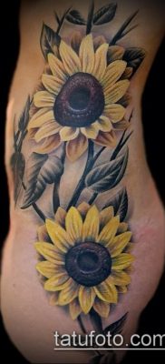 napraforgó tetoválás fotó (jelentése) - példa egy érdekes tetoválási rajzra - 007