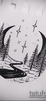 fotó a félhold tetoválásról (jelentése) - egy példa egy érdekes tetoválás -tervezésre - 032