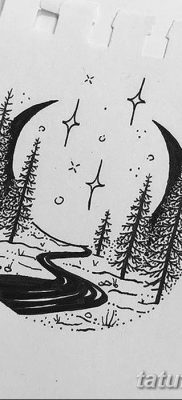 fotó egy félhold hold tetoválásról csillaggal kelt, 2018.06.26. №038 - félhold tetoválás a -