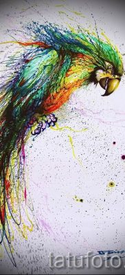 фото пример за татуировка на папагал за статия за значението на татуировка с папагал - 23