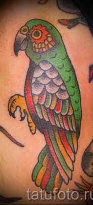 фото пример за татуировка на папагал за статия за значението на татуировка с папагал - 1