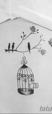fotó madár és ketrec tetoválásról, kelt 2017.08.16. №004 - Tetovált madár és ketrec_