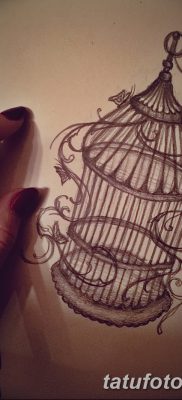 fotó a madár és ketrec tetoválásról, 2017. 06. 06. №050 - Tetovált madár és ketrec_