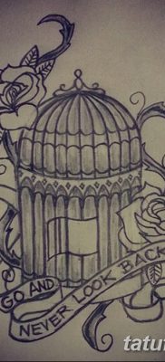 fotó a madár és ketrec tetoválásról, 2017. augusztus 16 -án, 052. sz. - Tetovált madár és ketrec_