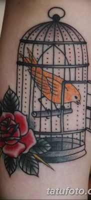 fotó egy madárról és egy ketrecből készült tetoválásról, 2017. augusztus 16 -án, 059. sz. - Tetovált madár és ketrec_