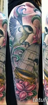 fotó a madár és a ketrec tetoválásáról, kelt 2017.08.16. №060 - Tetovált madár és ketrec_