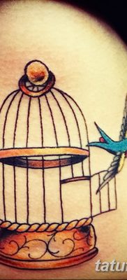 fotó a madár és a ketrec tetoválásáról, kelt 2017. 08. 16 -án №074 - Tetovált madár és ketrec_