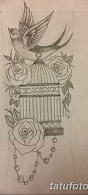 fotó a madár és ketrec tetoválásról, 2017. 08. 16 -án №079 - Tetovált madár és ketrec_