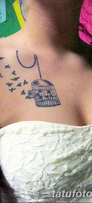 fotó a madár és ketrec tetoválásáról, dátum: 2017.08.08. №086 - Tetovált madár és ketrec_