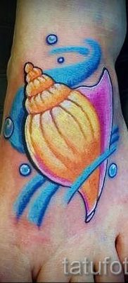 Снимка на татуировка на черупка за статия за значението на черупка в татуировка - tatufoto.ru - 11