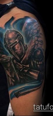 tatuaż rycerski # 155 to fajna wersja wzoru, który z powodzeniem można wykorzystać do udoskonalenia i rysowania jako tatuaż anioła rycerza