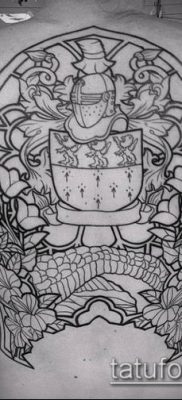 tatuaż rycerski # 573 - godna wersja wzoru, który można dobrze wykorzystać do udoskonalenia i nałożenia tatuażu jako zbroi rycerza