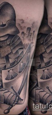 tatuaż rycerza # 901 to fajna wersja wzoru, który można łatwo wykorzystać do obróbki i zastosowania jako tatuaż anioła rycerza