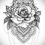 rózsa tetoválás vázlata lánynak 2020.02.04. №012-rózsás tetoválás lánynak