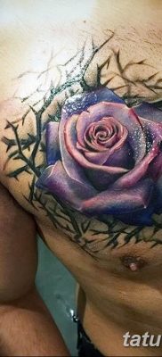 Fénykép egy rózsás tetoválásról tövisekkel 2019.06.26. №061 - tüskés rózsás tetoválás -